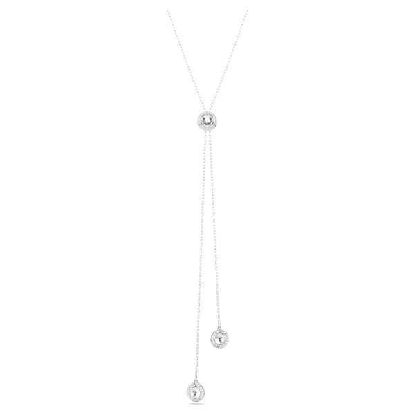 Swarovski smykke Una Angelic Y pendant Round cut, White, Rhodium plated - 5733067